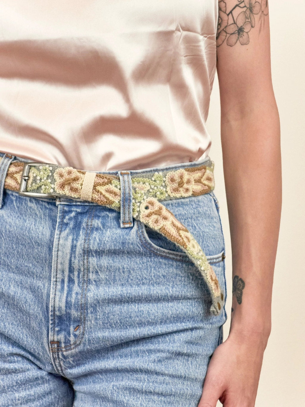 Luisa Emboidered Skinny Belt by Ash & Rose