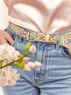 Luisa Emboidered Skinny Belt by Ash & Rose
