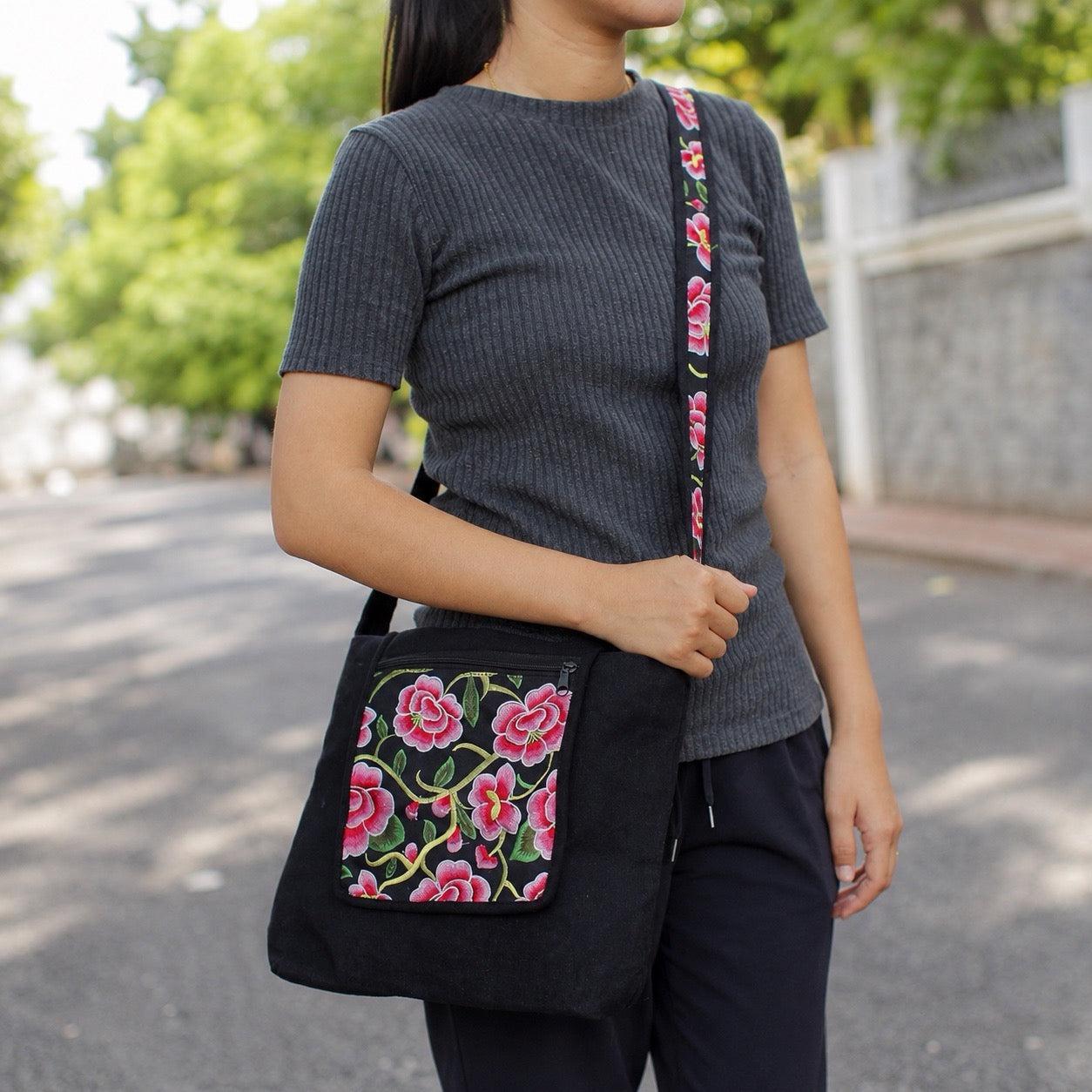 Tahj Embroidered Crossbody Bag - Thailand