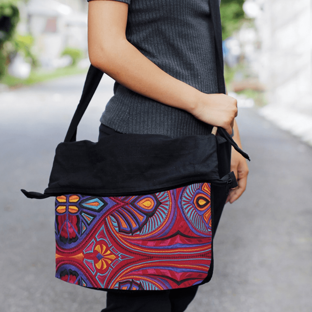 Luna Boho Tribal Embroidered Crossbody Bag - Thailand Bags La Vie Bien Luna Boho Tribal Embroidered Crossbody Bag - Thailand