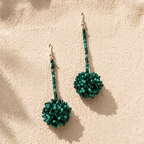 Luna Seed Bead Dangly Ball Earrings - Guatemala Jewelry La Vie Bien Luna Seed Bead Dangly Ball Earrings - Guatemala