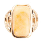 Luster Yellow Agate Golden Statement Ring by Barse Jewelry