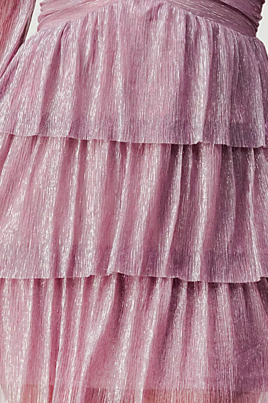 LUX FANTASY GLITTER DEEP V - NECK TIERED PEASANT SLEEVES FIT AND FLARE RUFFLED MINI DRESS Dress La Vie Bien LUX FANTASY GLITTER DEEP V - NECK TIERED PEASANT SLEEVES FIT AND FLARE RUFFLED MINI DRESS