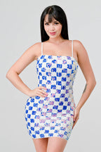 LUXE CHECK PATTERN SEQUINS Dress La Vie Bien LUXE CHECK PATTERN SEQUINS
