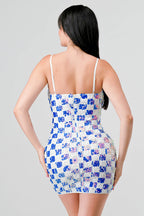 LUXE CHECK PATTERN SEQUINS Dress La Vie Bien LUXE CHECK PATTERN SEQUINS