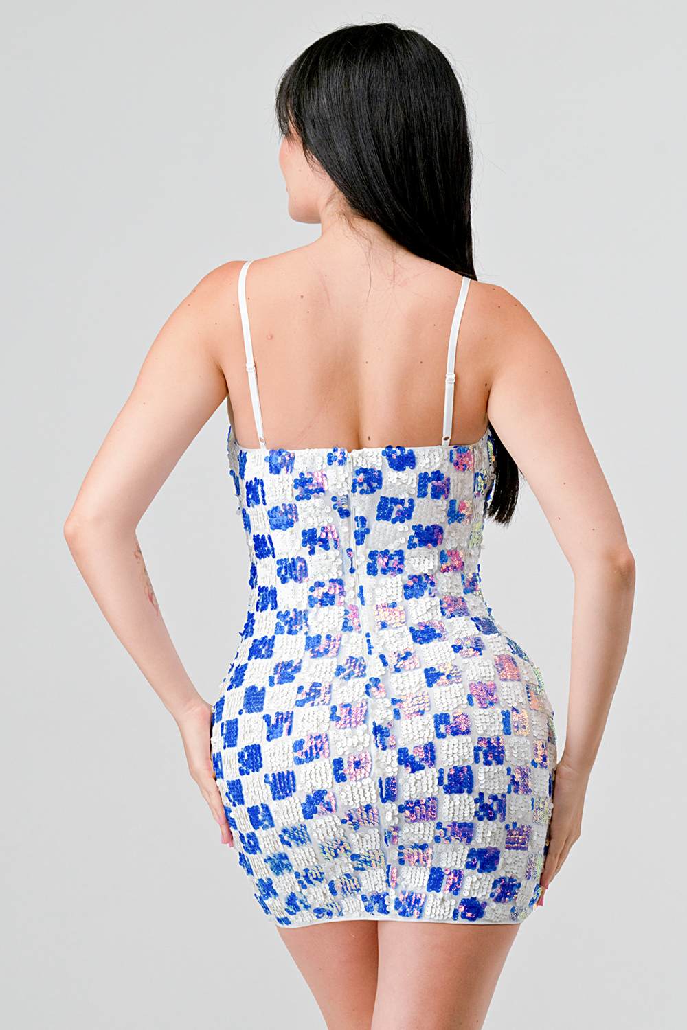 LUXE CHECK PATTERN SEQUINS Dress La Vie Bien LUXE CHECK PATTERN SEQUINS