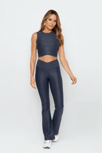 Luxe Edge Leather - Look Crossover Crop Top Clothing La Vie Bien Luxe Edge Leather - Look Crossover Crop Top