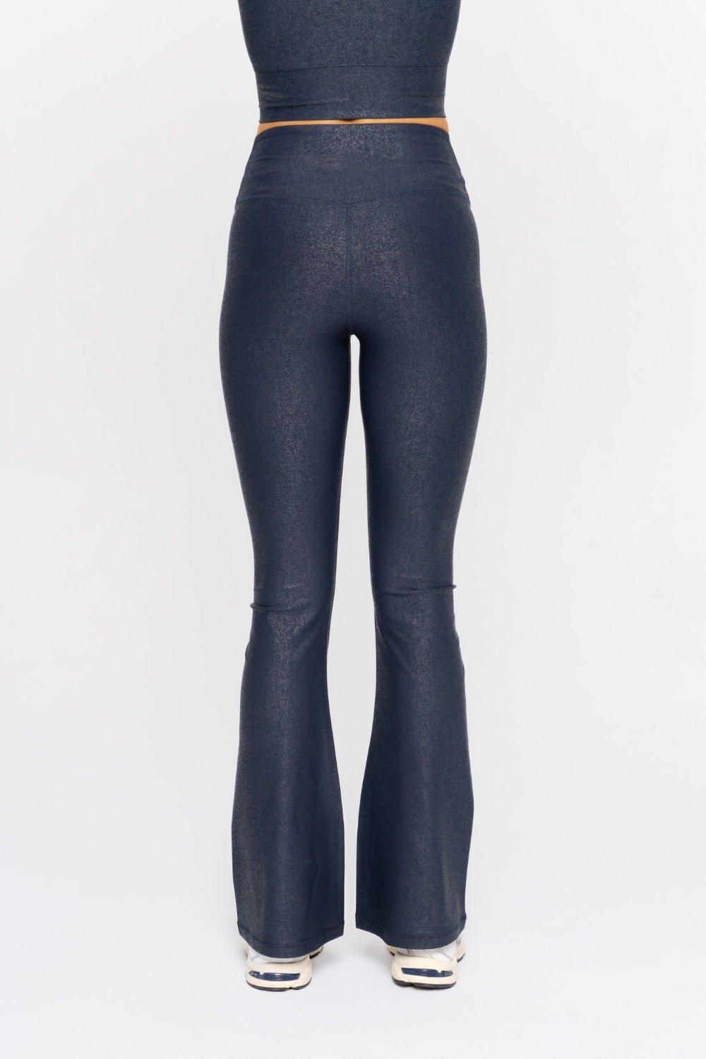 Luxe Edge Leather - Look Crossover Flare Leggings Clothing La Vie Bien Luxe Edge Leather - Look Crossover Flare Leggings