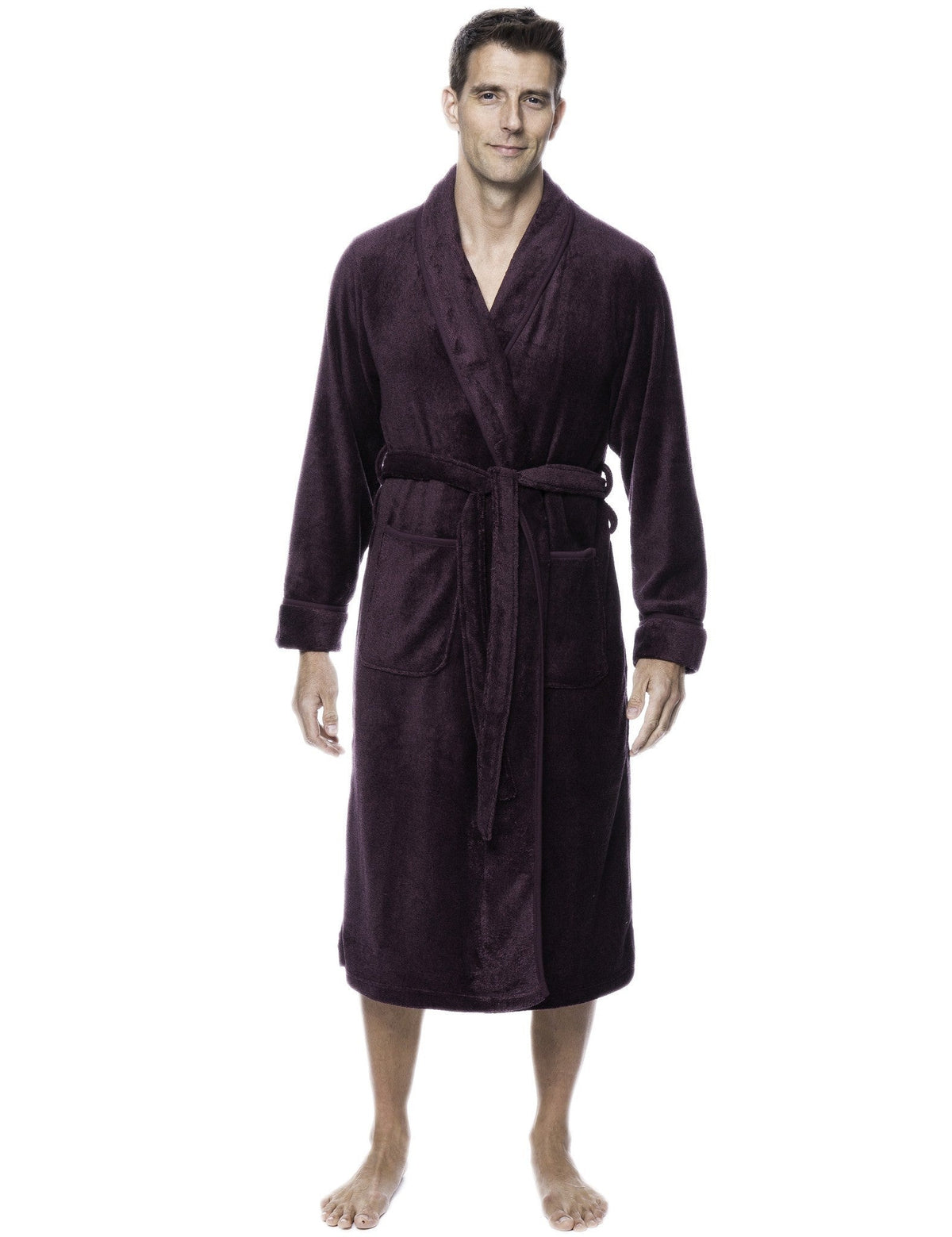 Luxurious Noble Mount Men's Coral Fleece Plush Robe with Shawl Collar - Soft, Warm, and Cozy Full-Length Bathrobe with Pockets and Tie Belt bathrobes La Vie Bien Luxurious Noble Mount Men's Coral Fleece Plush Robe with Shawl Collar - Soft, Warm, and Cozy Full-Length Bathrobe with Pockets and Tie Belt