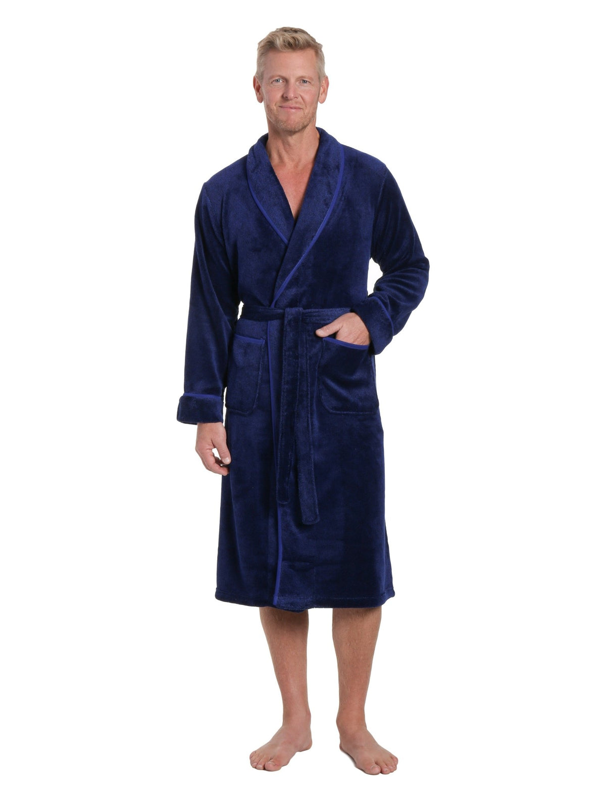 Luxurious Noble Mount Men's Coral Fleece Plush Robe with Shawl Collar - Soft, Warm, and Cozy Full-Length Bathrobe with Pockets and Tie Belt bathrobes La Vie Bien Luxurious Noble Mount Men's Coral Fleece Plush Robe with Shawl Collar - Soft, Warm, and Cozy Full-Length Bathrobe with Pockets and Tie Belt