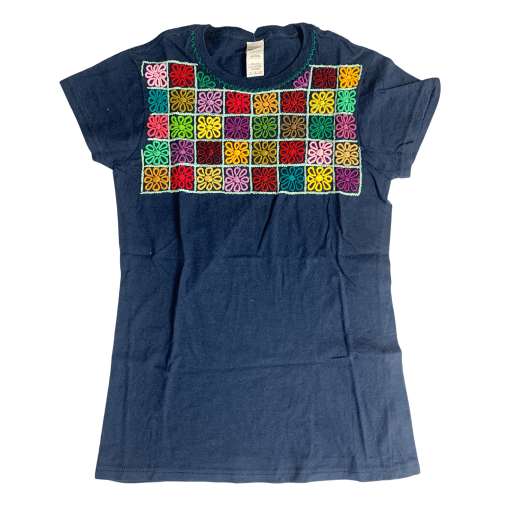 Luzy Hand Embroidered Fitted T-Shirt - Mexico Apparel La Vie Bien Luzy Hand Embroidered Fitted T-Shirt - Mexico