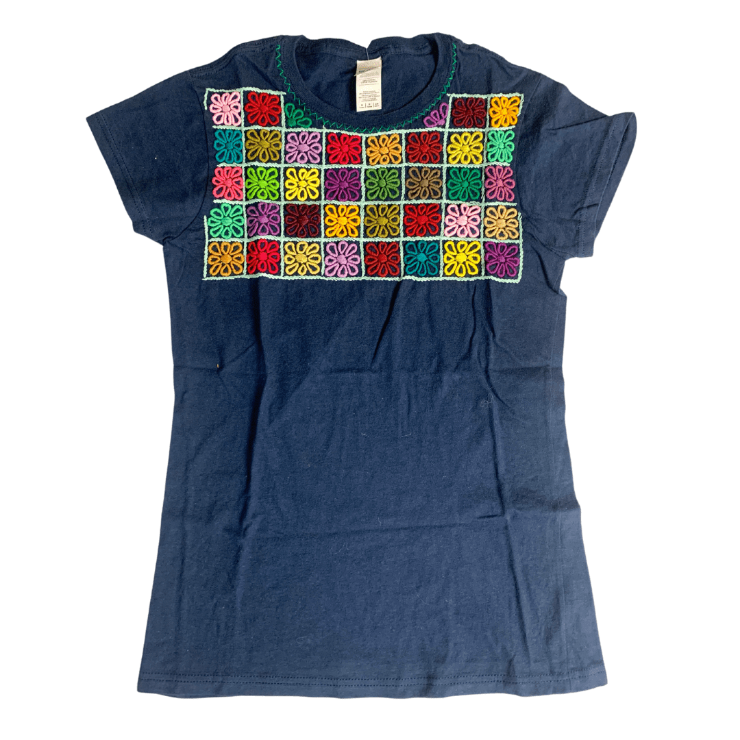 Luzy Hand Embroidered Fitted T-Shirt - Mexico Apparel La Vie Bien Luzy Hand Embroidered Fitted T-Shirt - Mexico