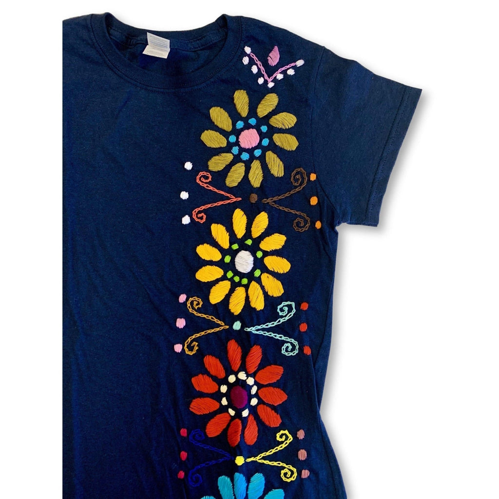 Luzy Hand Embroidered Fitted T-Shirt - Mexico Apparel La Vie Bien Luzy Hand Embroidered Fitted T-Shirt - Mexico