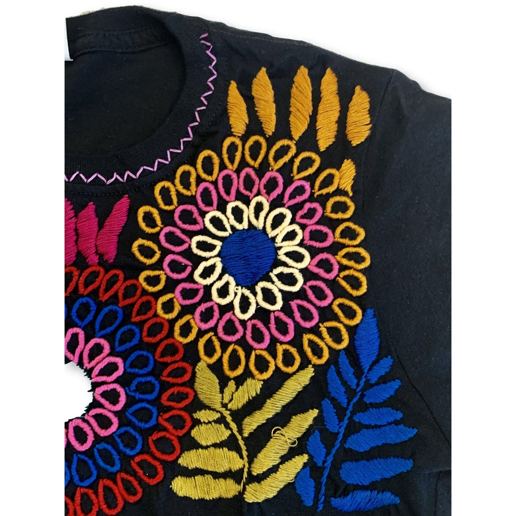 Luzy Hand Embroidered Fitted T-Shirt - Mexico Apparel La Vie Bien Luzy Hand Embroidered Fitted T-Shirt - Mexico