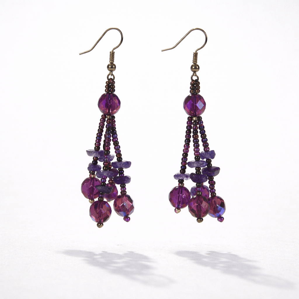 Luzy Seed Bead Dangly Earrings - Guatemala Jewelry La Vie Bien Luzy Seed Bead Dangly Earrings - Guatemala