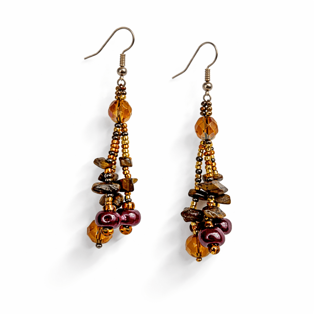 Luzy Seed Bead Dangly Earrings - Guatemala Jewelry La Vie Bien Luzy Seed Bead Dangly Earrings - Guatemala