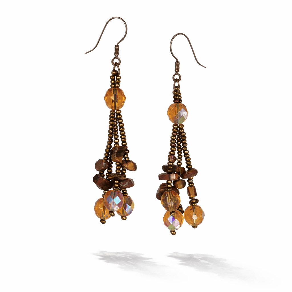 Luzy Seed Bead Dangly Earrings - Guatemala Jewelry La Vie Bien Luzy Seed Bead Dangly Earrings - Guatemala
