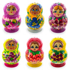 Set of 2 Salt and Pepper Shakers Nesting Dolls in Assortment (Colors May Vary)