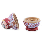 Velvet Color with White Flowers Wooden  Nesting Dolls