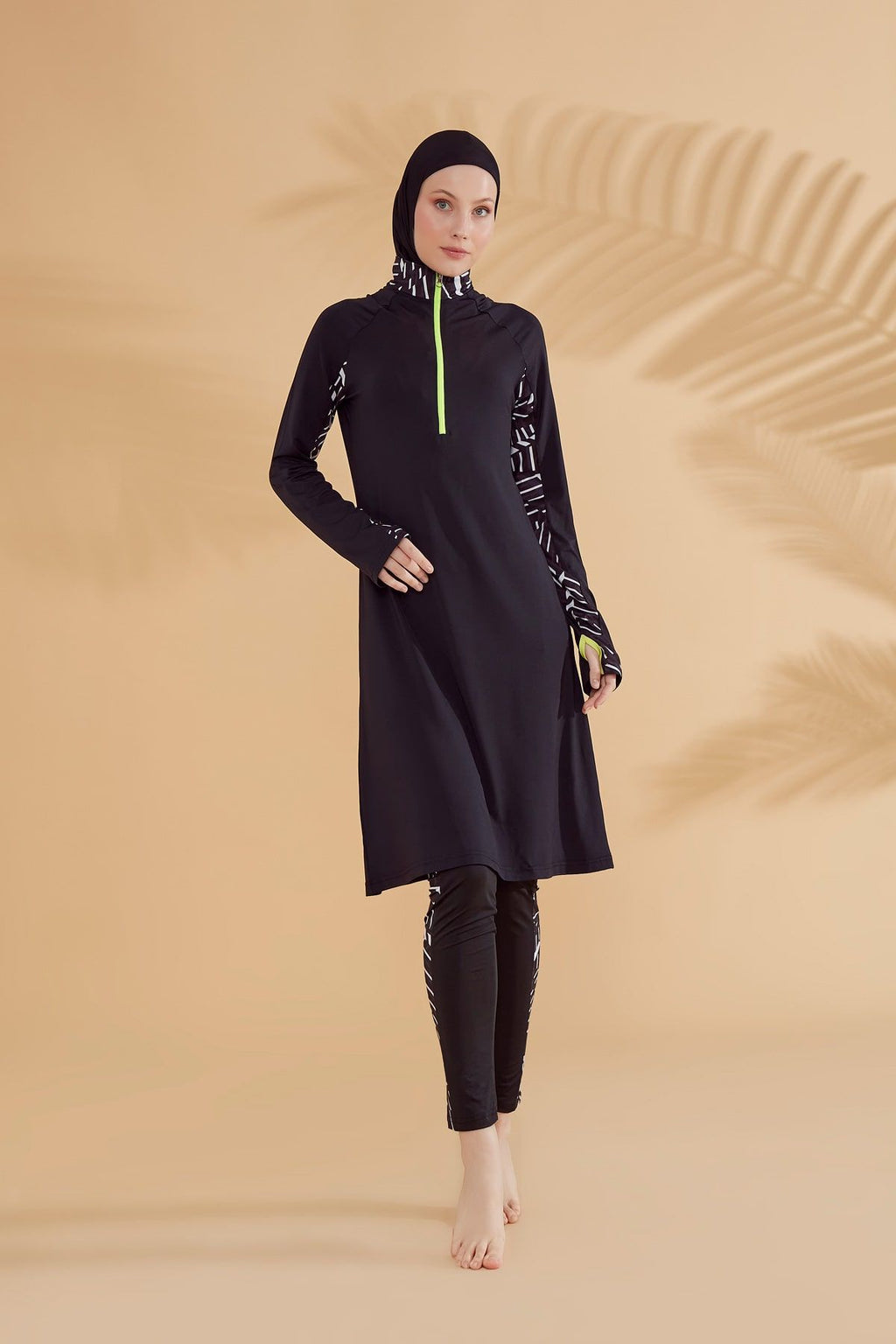 Lycra Black Burkini Modest Swimwear M2331 Covered Burkini Swimwear La Vie Bien Lycra Black Burkini Modest Swimwear M2331