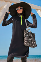 Lycra Black Burkini Modest Swimwear M2331 Covered Burkini Swimwear La Vie Bien Lycra Black Burkini Modest Swimwear M2331