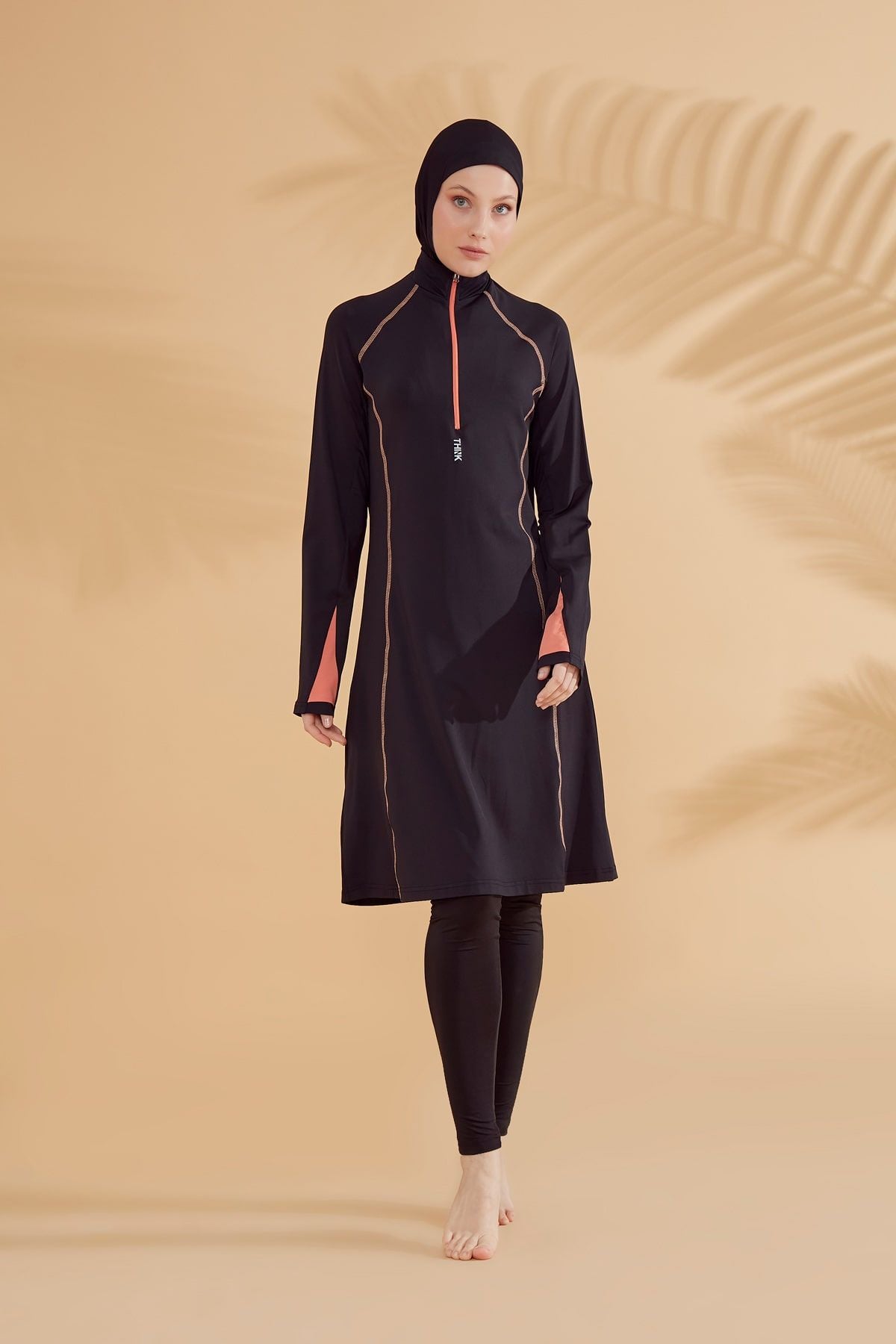 Lycra Black Burkini Modest Swimwear M2333 Covered Burkini Swimwear La Vie Bien Lycra Black Burkini Modest Swimwear M2333