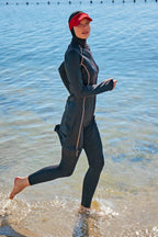 Lycra Black Burkini Modest Swimwear M2333 Covered Burkini Swimwear La Vie Bien Lycra Black Burkini Modest Swimwear M2333