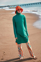 Lycra Green Burkini Modest Swimwear M2493 Covered Burkini Swimwear La Vie Bien Lycra Green Burkini Modest Swimwear M2493