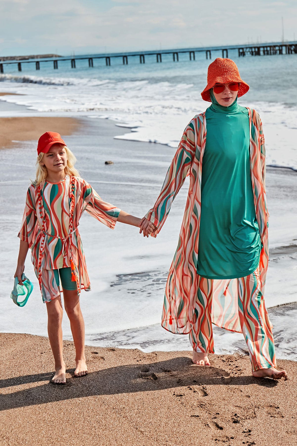 Lycra Green Burkini Modest Swimwear M2493 Covered Burkini Swimwear La Vie Bien Lycra Green Burkini Modest Swimwear M2493
