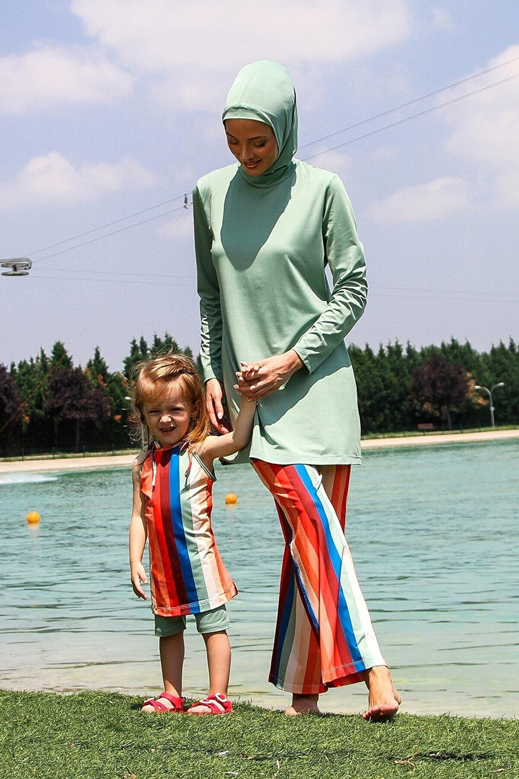 Lycra Green Kids Swimsuit K2210 Kız Çocuk Mayo La Vie Bien Lycra Green Kids Swimsuit K2210