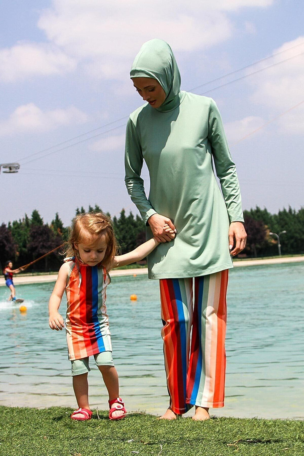Lycra Green Kids Swimsuit K2210 Kız Çocuk Mayo La Vie Bien Lycra Green Kids Swimsuit K2210