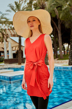 Lycra Half Coverage Swimsuit M2455 Semi Modest Swimwear La Vie Bien Lycra Half Coverage Swimsuit M2455