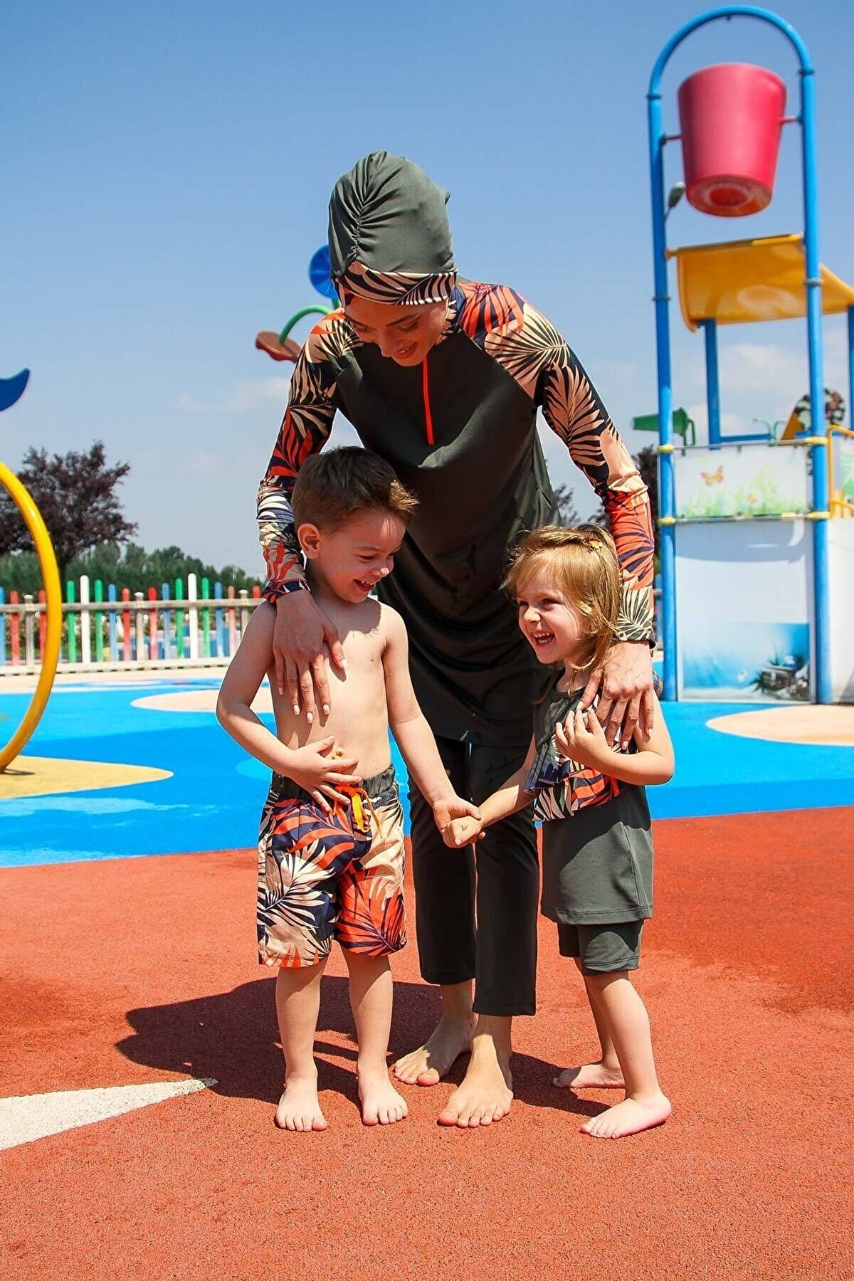 Lycra Khaki Kids Swimsuit K2212 Kız Çocuk Mayo La Vie Bien Lycra Khaki Kids Swimsuit K2212