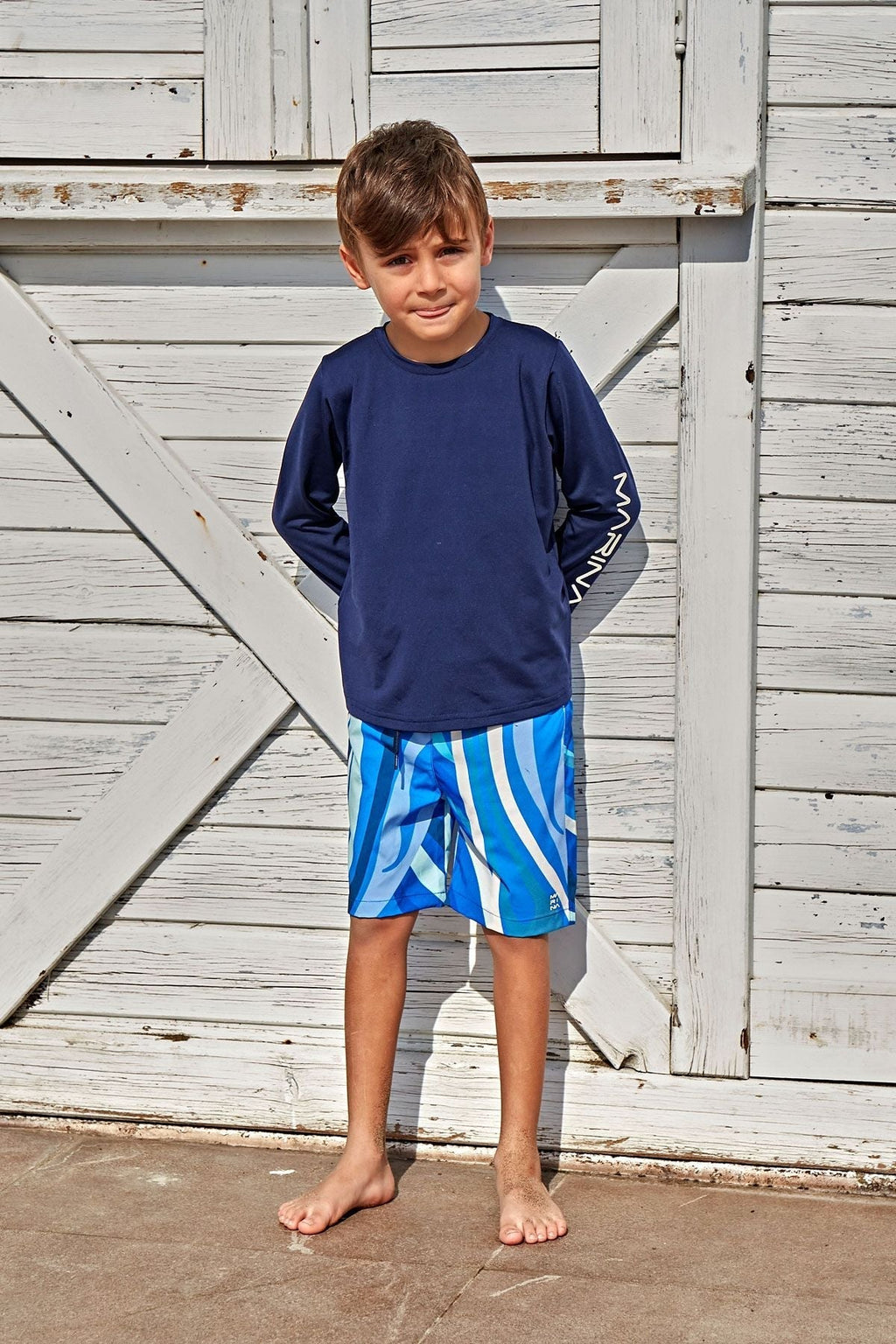 Lycra Navy Boys Swim Shirts T2451 Erkek Çocuk Mayo La Vie Bien Lycra Navy Boys Swim Shirts T2451
