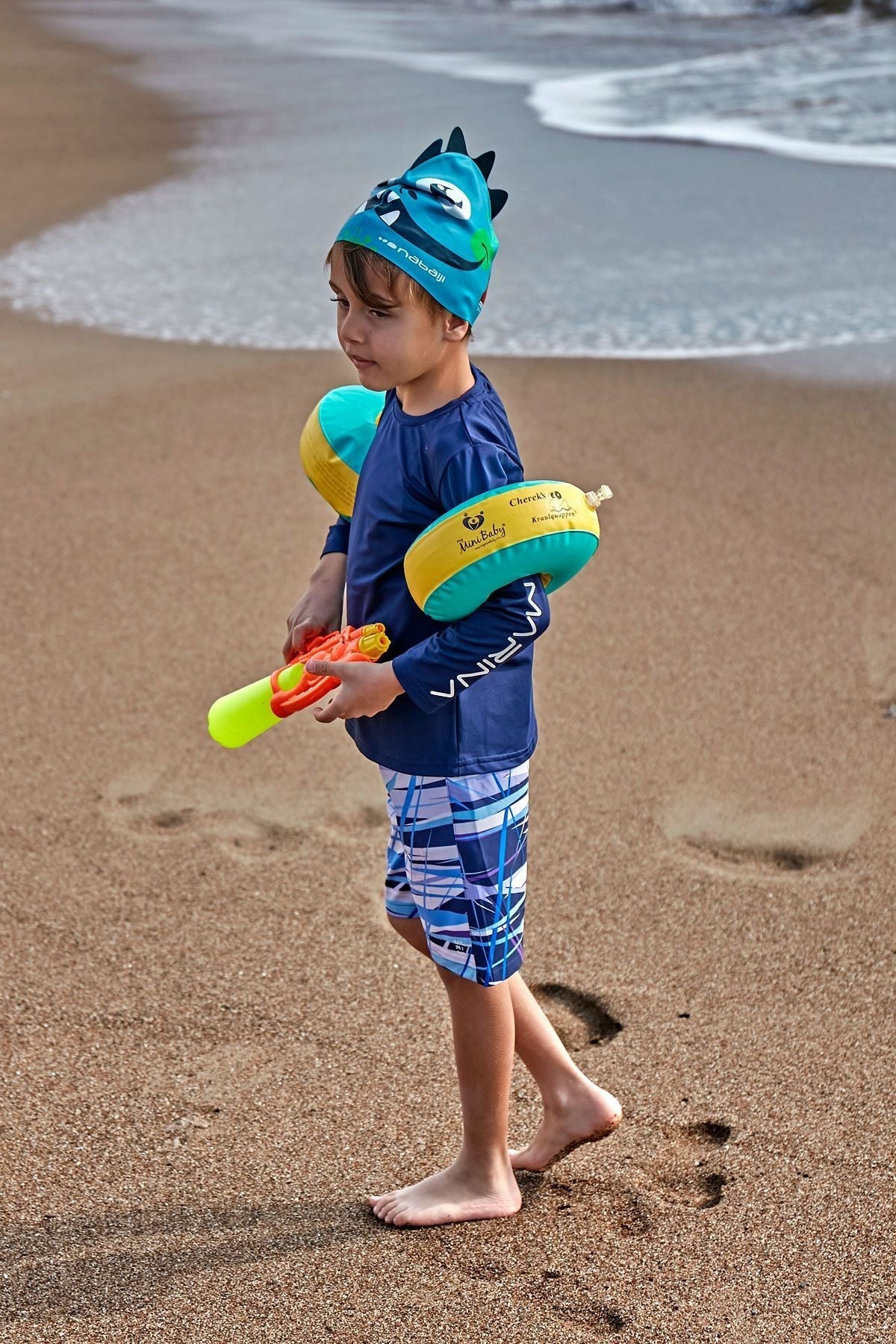 Lycra Navy Boys Swim Shirts T2451 Erkek Çocuk Mayo La Vie Bien Lycra Navy Boys Swim Shirts T2451