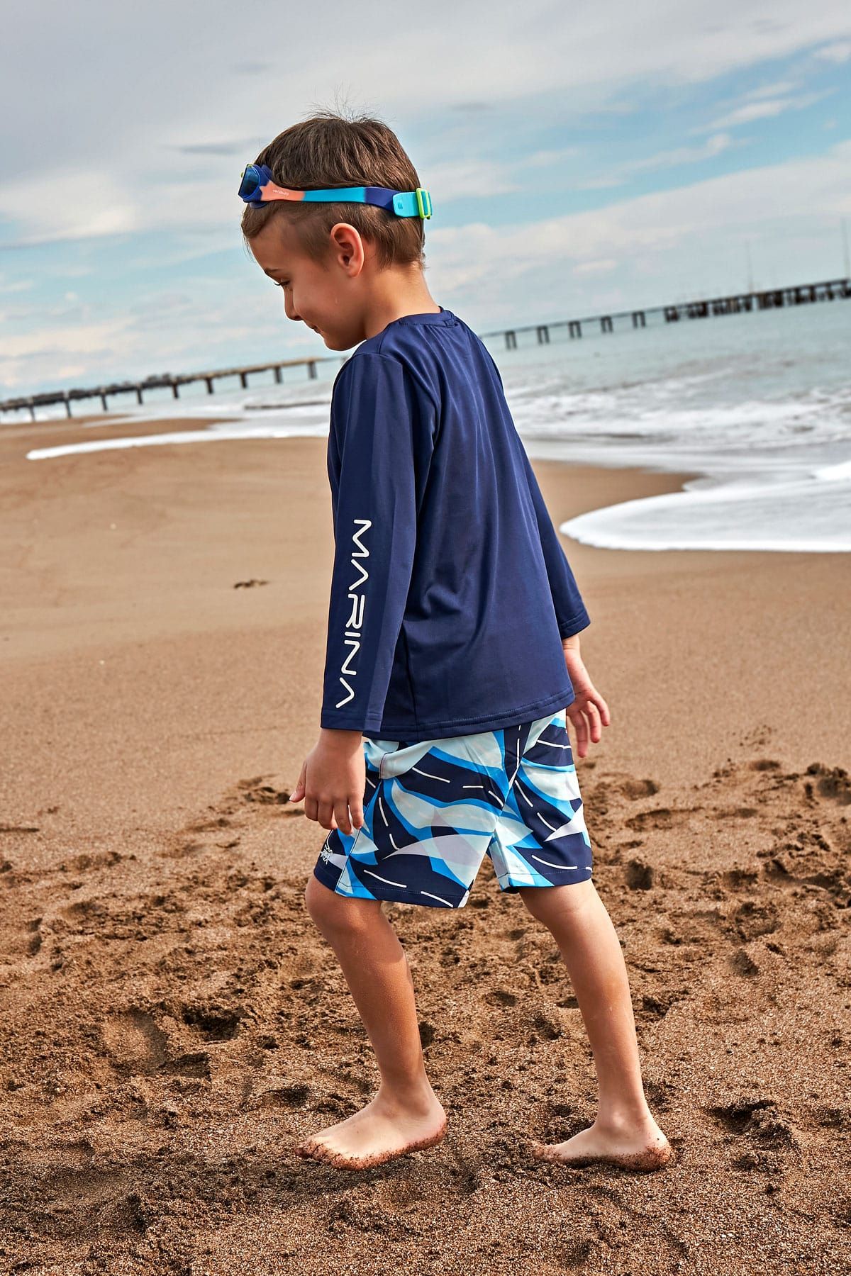 Lycra Navy Boys Swim Shirts T2451 Erkek Çocuk Mayo La Vie Bien Lycra Navy Boys Swim Shirts T2451
