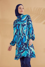 Lycra Navy Burkini Modest Swimwear M2334 Covered Burkini Swimwear La Vie Bien Lycra Navy Burkini Modest Swimwear M2334