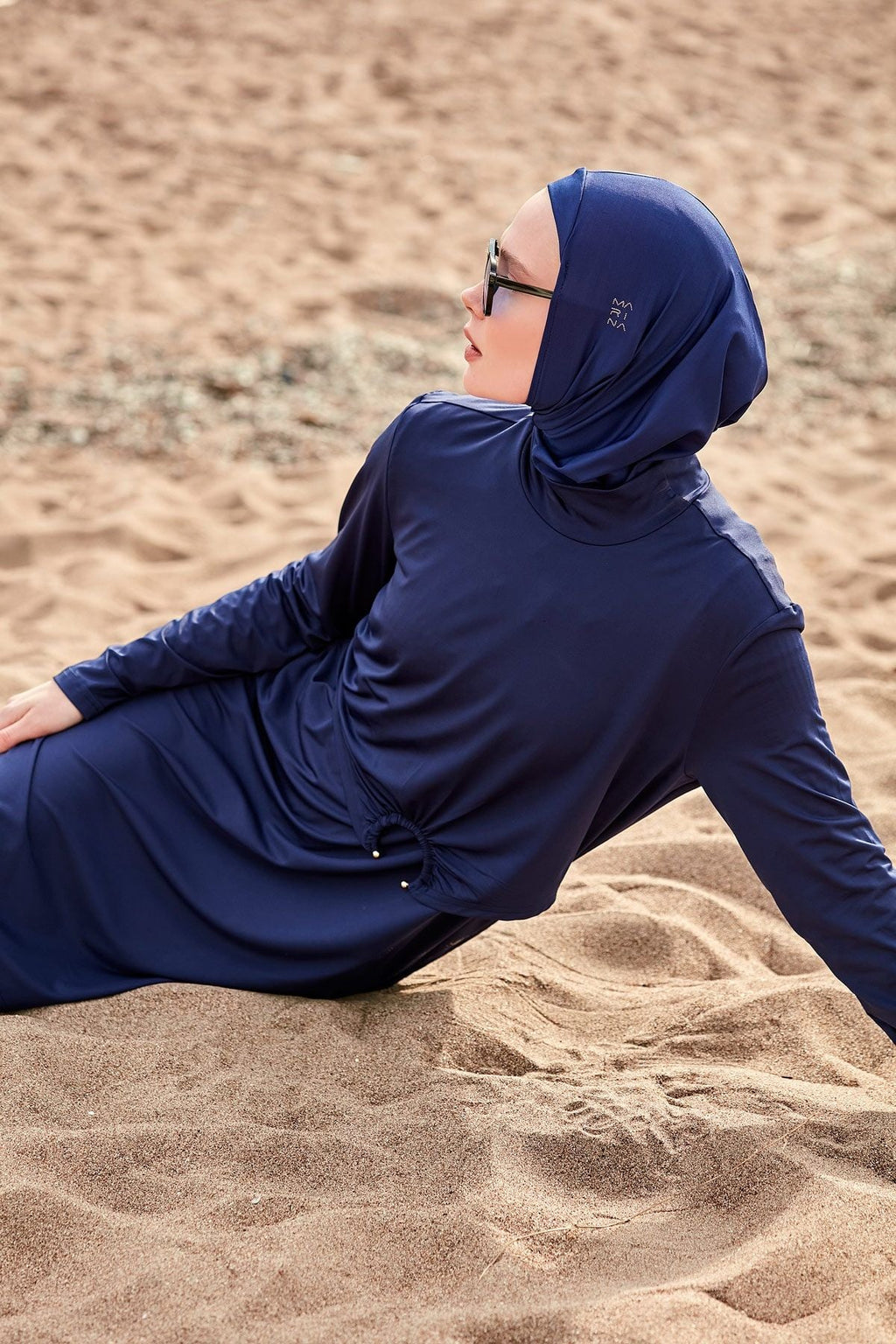 Lycra Navy Burkini Modest Swimwear M2462 Covered Burkini Swimwear La Vie Bien Lycra Navy Burkini Modest Swimwear M2462