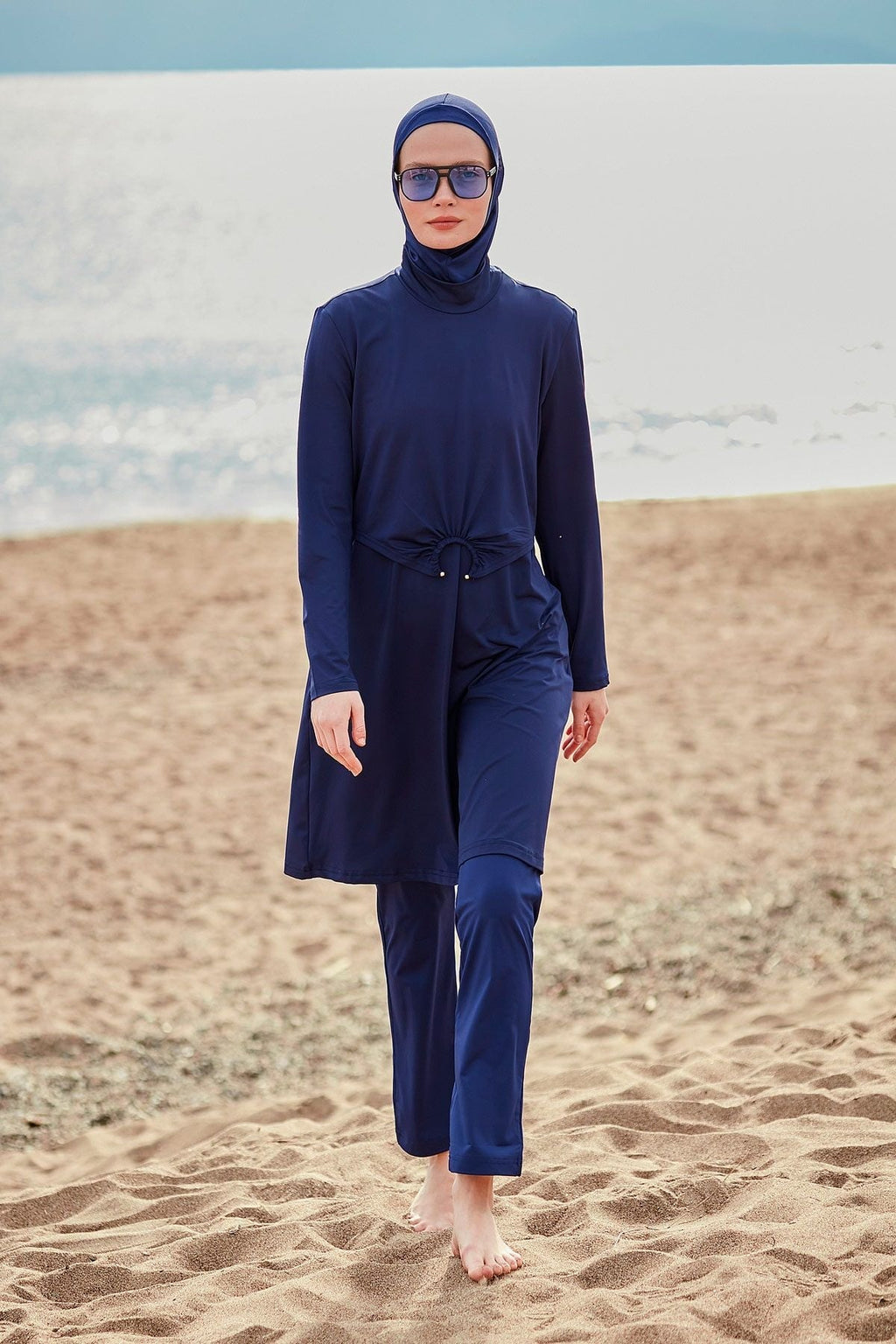 Lycra Navy Burkini Modest Swimwear M2462 Covered Burkini Swimwear La Vie Bien Lycra Navy Burkini Modest Swimwear M2462