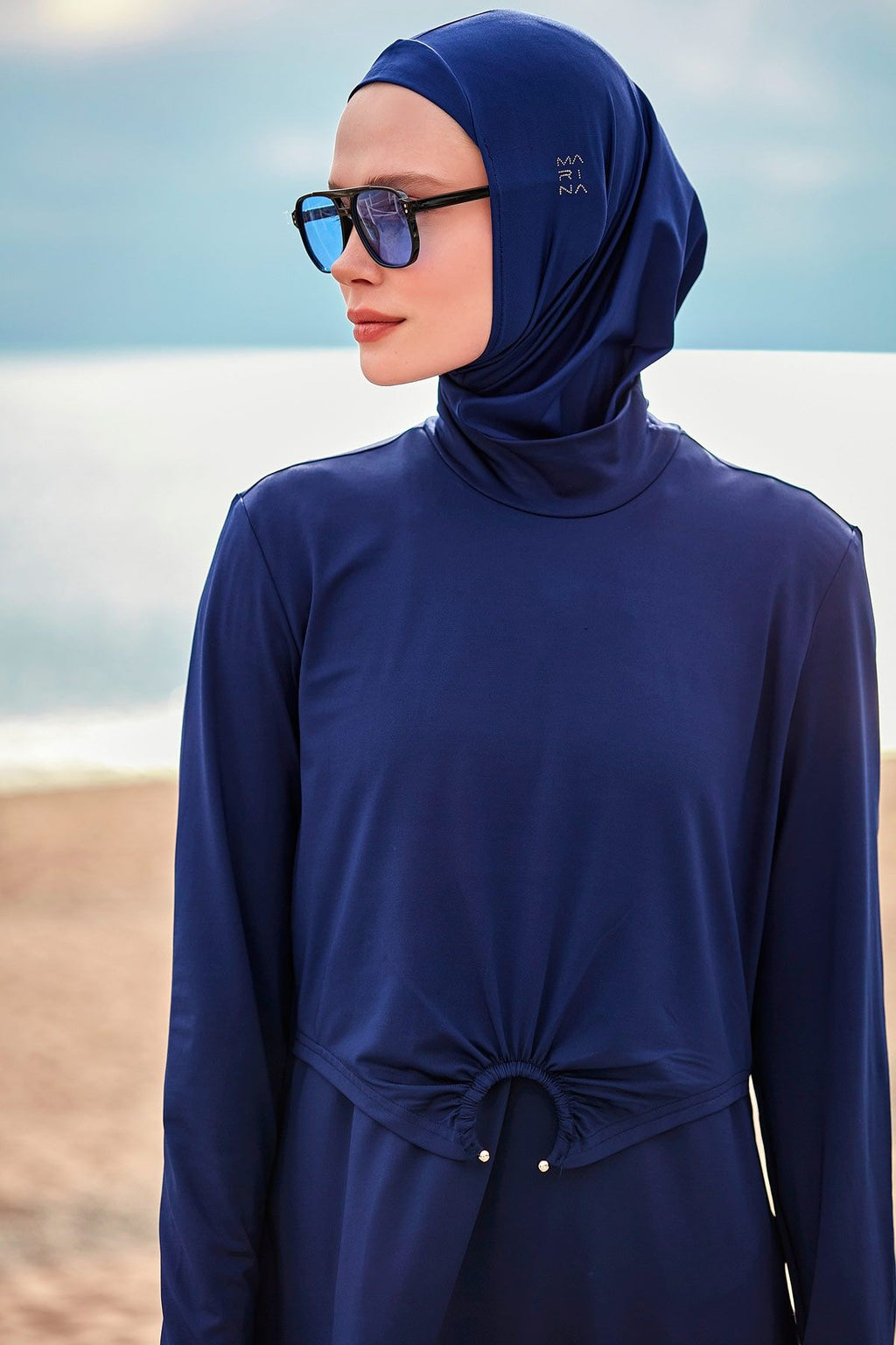 Lycra Navy Burkini Modest Swimwear M2462 Covered Burkini Swimwear La Vie Bien Lycra Navy Burkini Modest Swimwear M2462