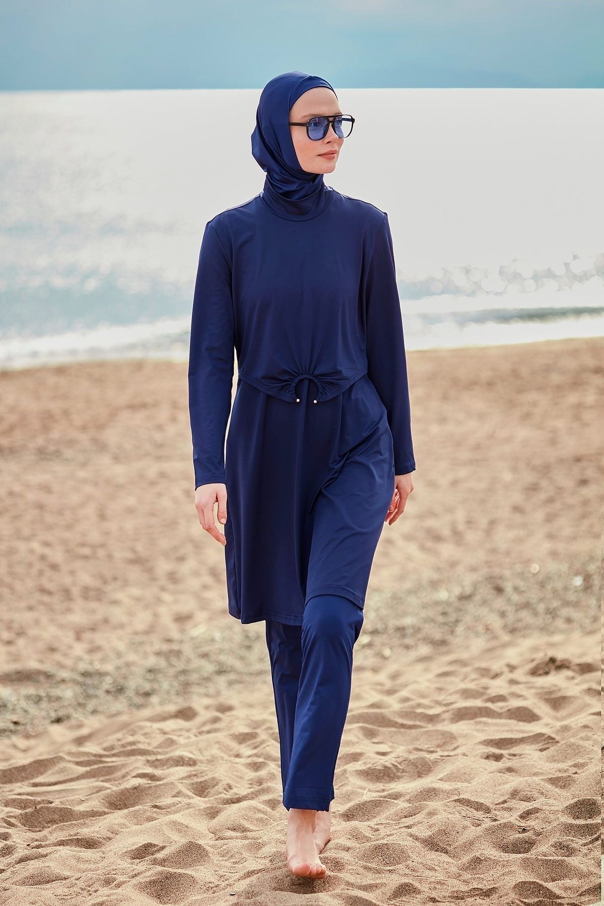Lycra Navy Burkini Modest Swimwear M2462 Covered Burkini Swimwear La Vie Bien Lycra Navy Burkini Modest Swimwear M2462