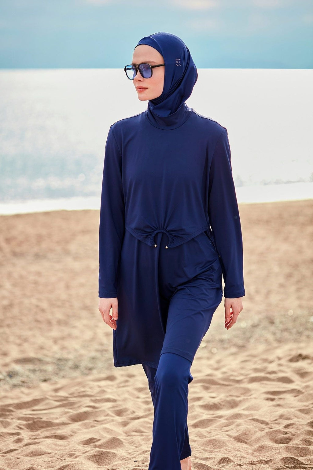 Lycra Navy Burkini Modest Swimwear M2462 Covered Burkini Swimwear La Vie Bien Lycra Navy Burkini Modest Swimwear M2462