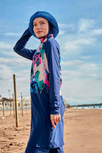 Lycra Navy Burkini Modest Swimwear M2497 Covered Burkini Swimwear La Vie Bien Lycra Navy Burkini Modest Swimwear M2497