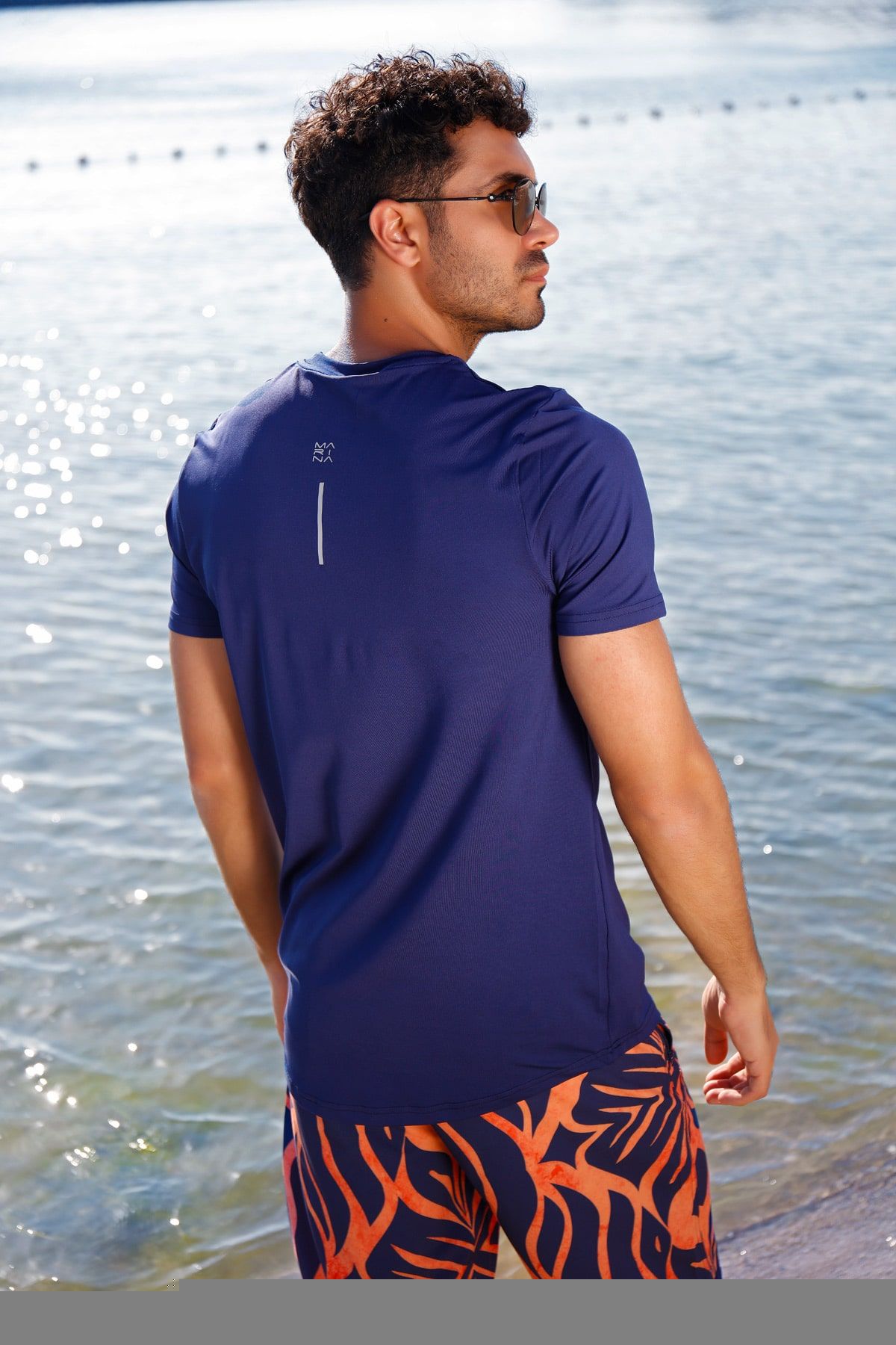 Lycra Navy Men's Swim Shirts T2343 Erkek Tişört La Vie Bien Lycra Navy Men's Swim Shirts T2343