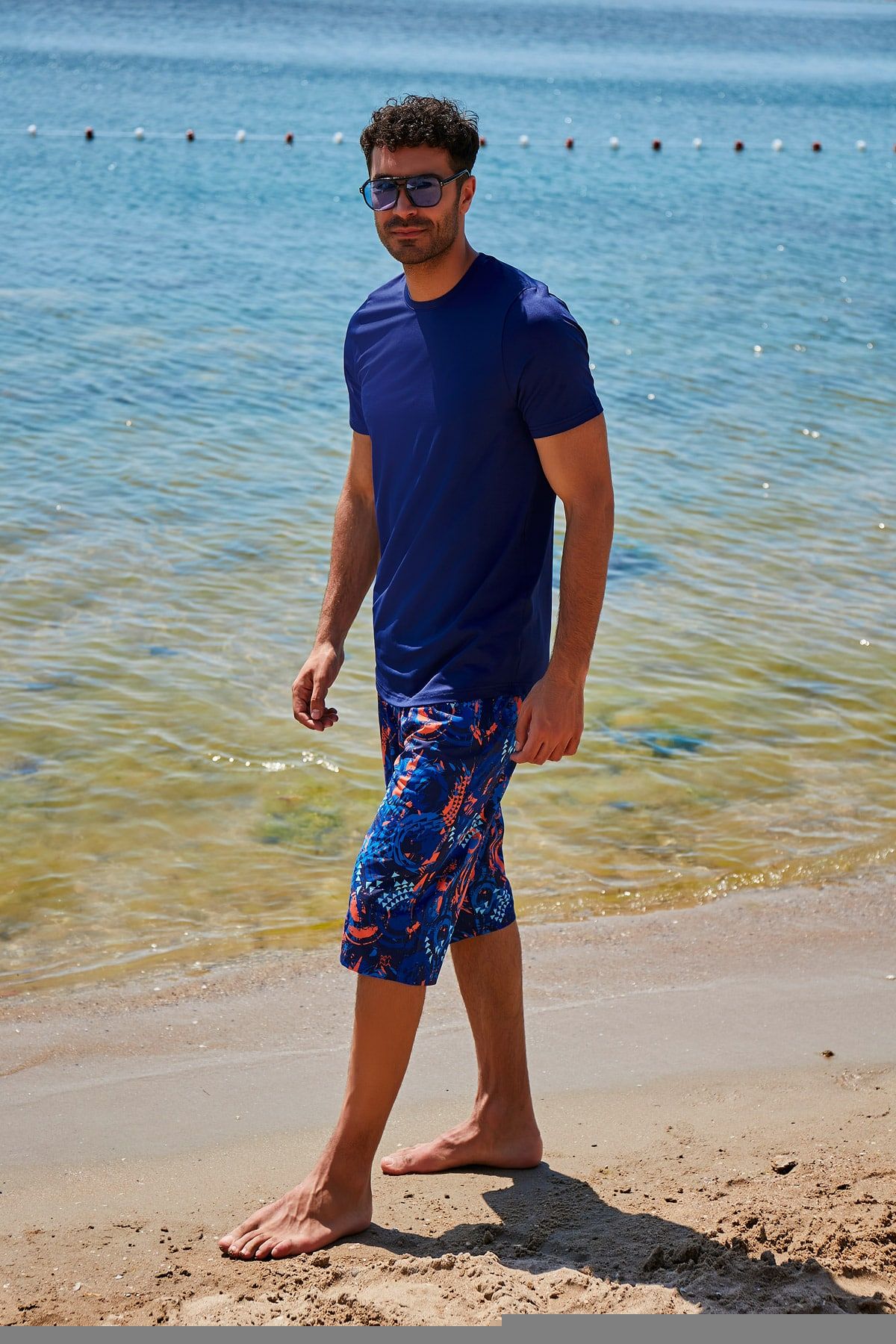 Lycra Navy Men's Swim Shirts T2344 Erkek Tişört La Vie Bien Lycra Navy Men's Swim Shirts T2344