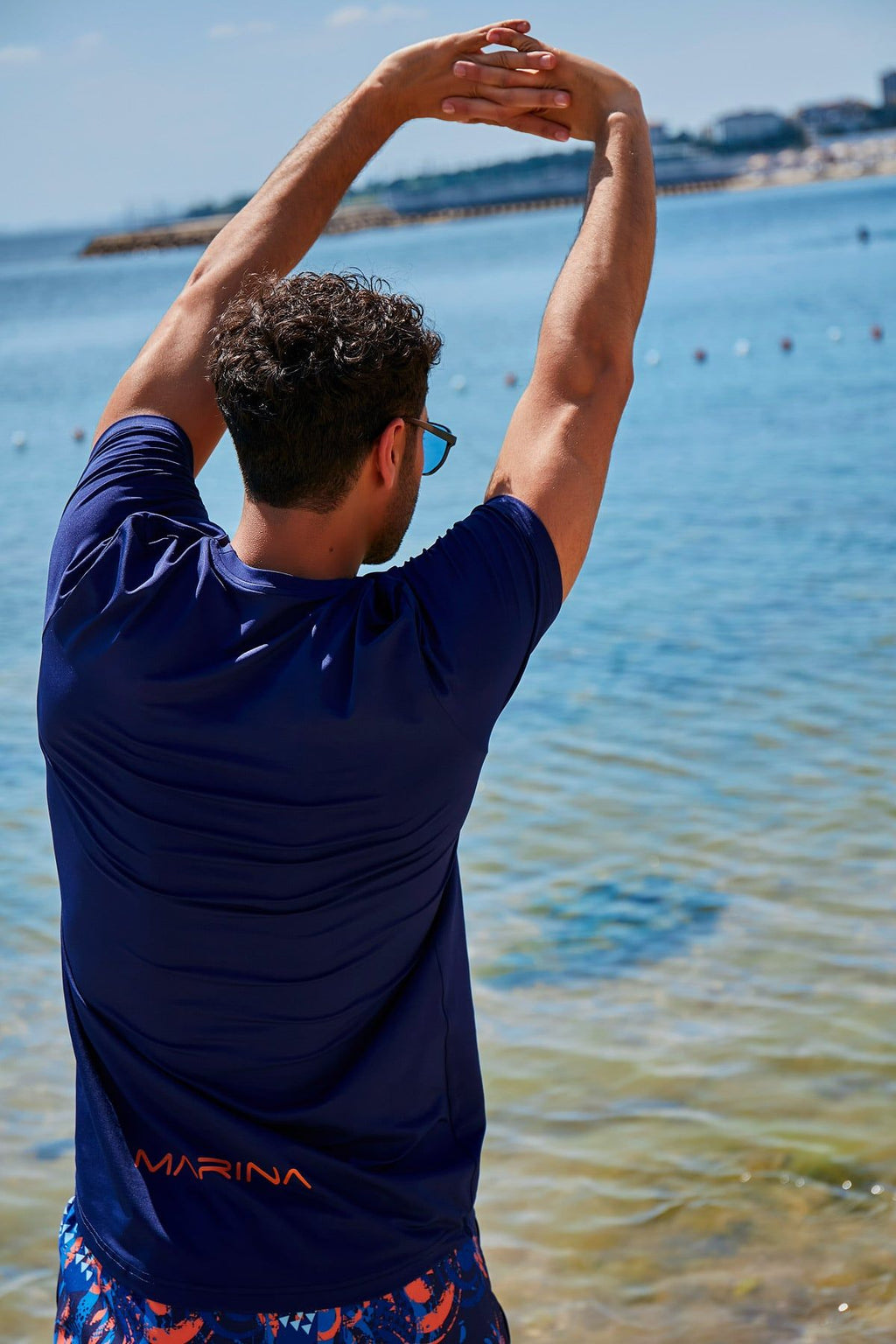 Lycra Navy Men's Swim Shirts T2344 Erkek Tişört La Vie Bien Lycra Navy Men's Swim Shirts T2344