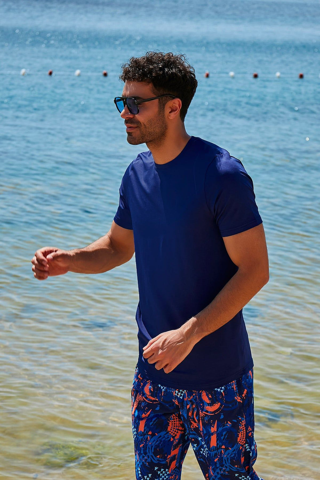 Lycra Navy Men's Swim Shirts T2344 Erkek Tişört La Vie Bien Lycra Navy Men's Swim Shirts T2344