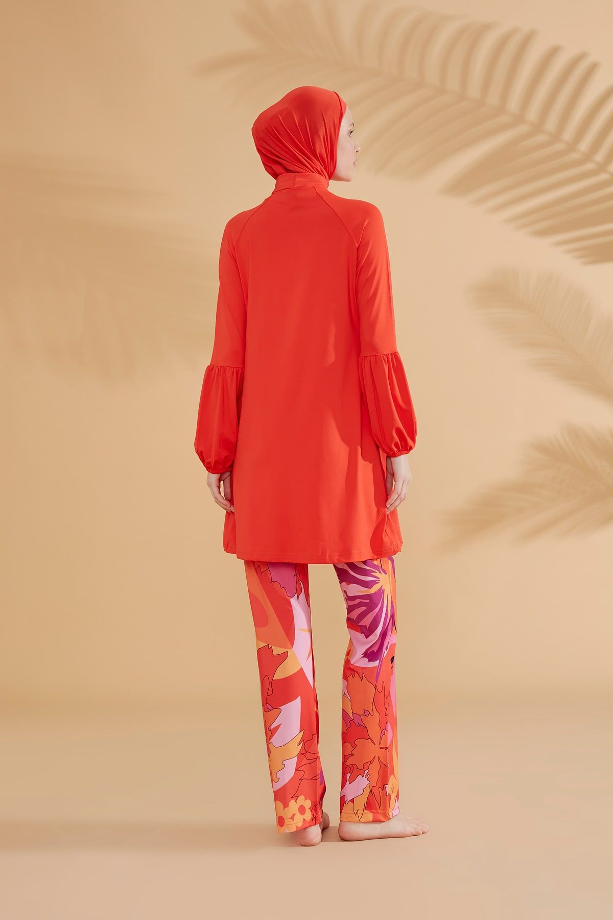 Lycra Orange Burkini Modest Swimwear M2317 Covered Burkini Swimwear La Vie Bien Lycra Orange Burkini Modest Swimwear M2317