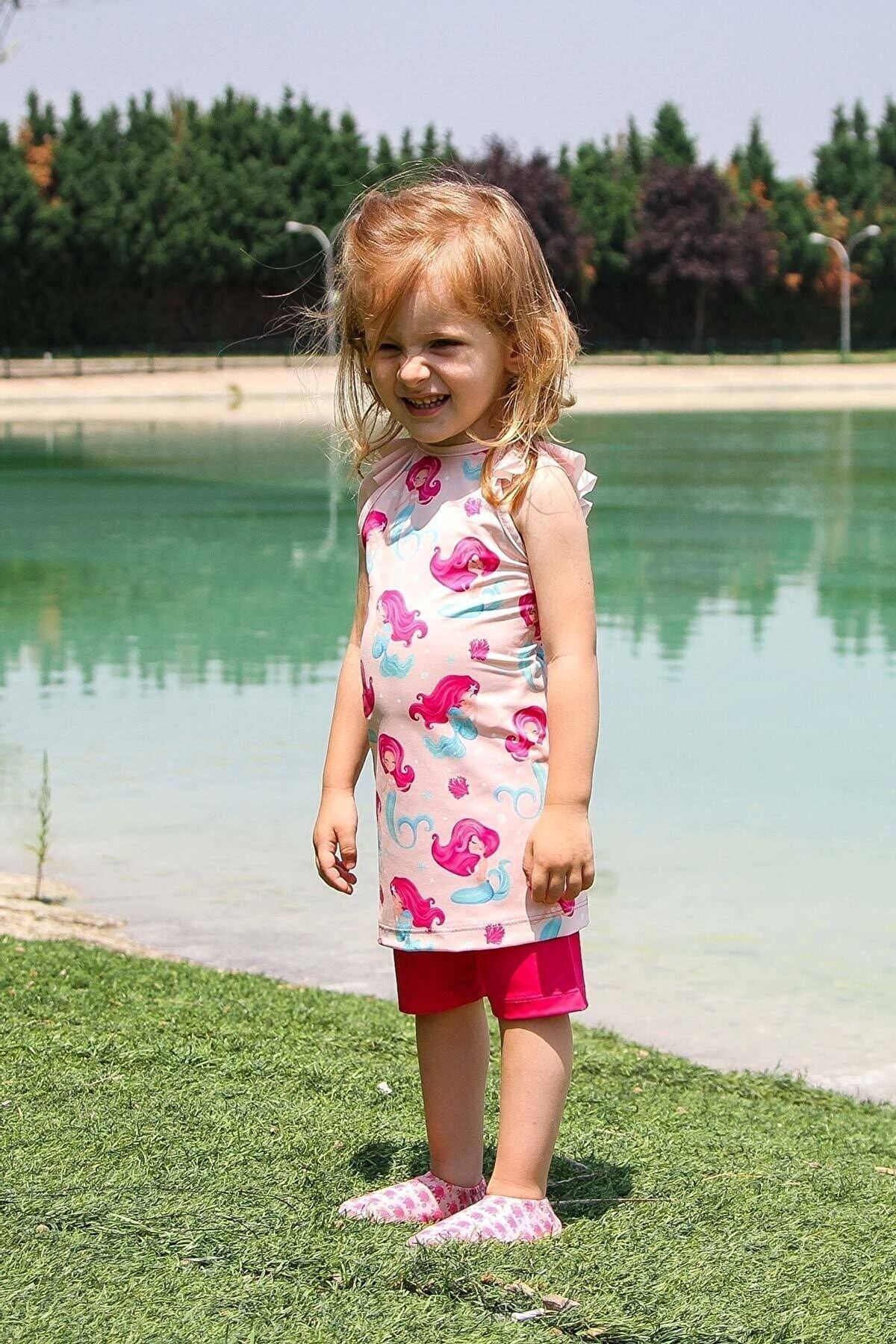 Lycra Pink Kids Swimsuit K2202 Kız Çocuk Mayo La Vie Bien Lycra Pink Kids Swimsuit K2202