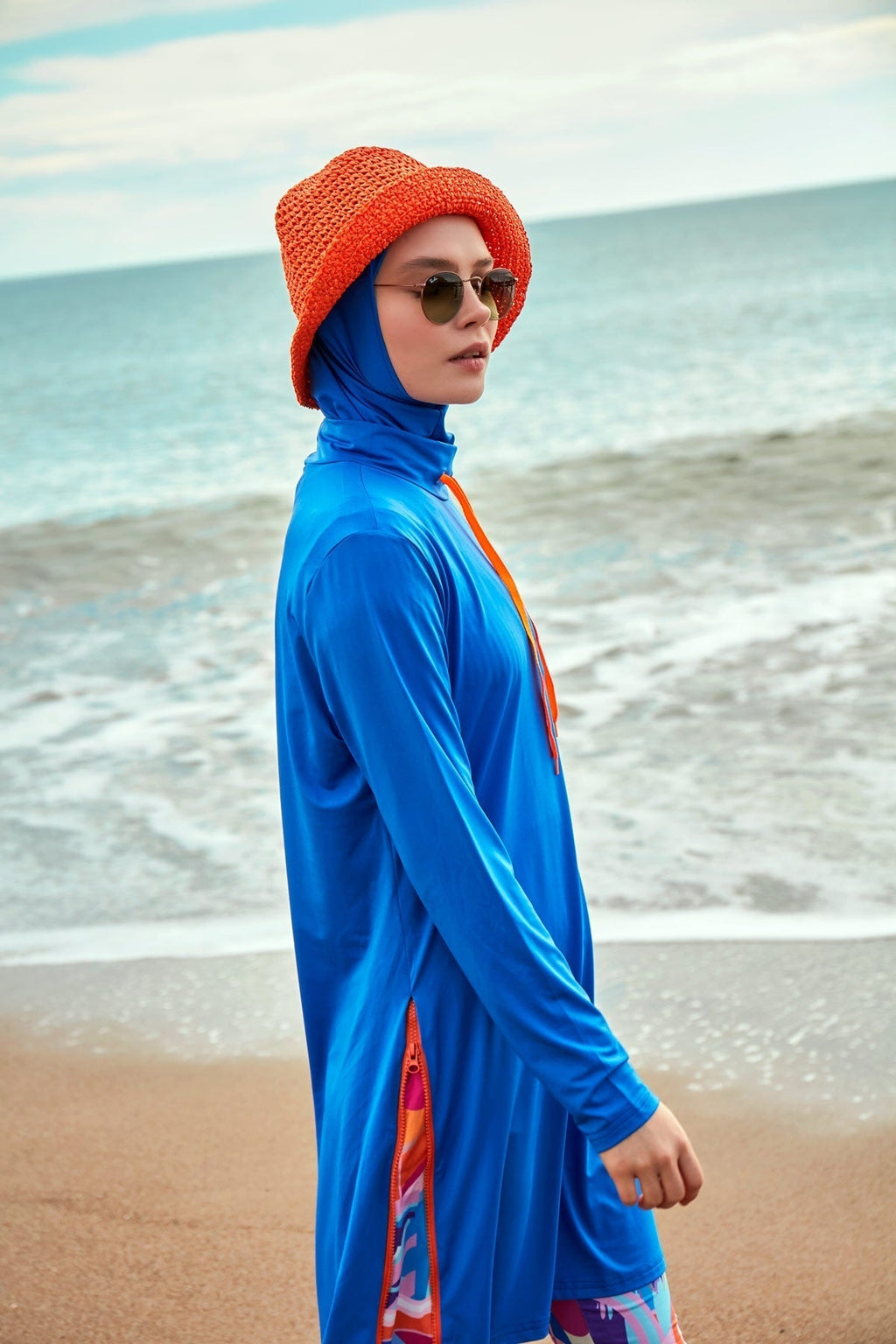 Lycra Royal Blue Burkini Modest Swimwear M2483 Covered Burkini Swimwear La Vie Bien Lycra Royal Blue Burkini Modest Swimwear M2483